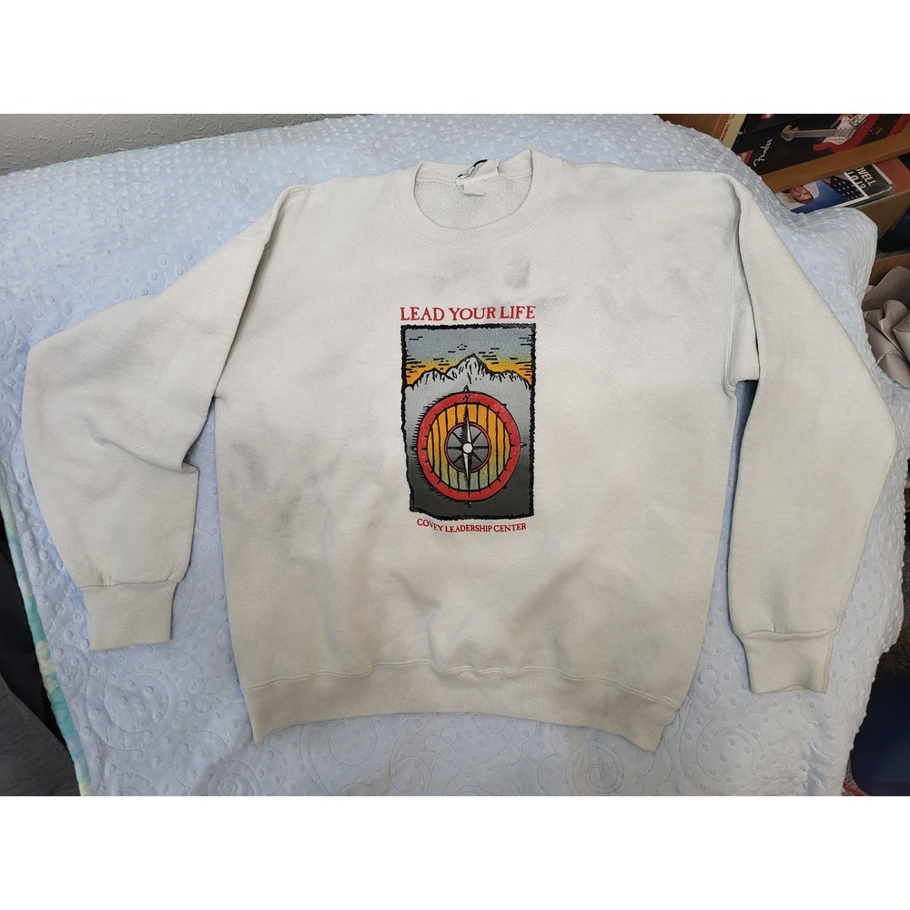 Vintage Lee Covey Leadership Center Sweatshirt XL Gray Lead Your Life USA Made